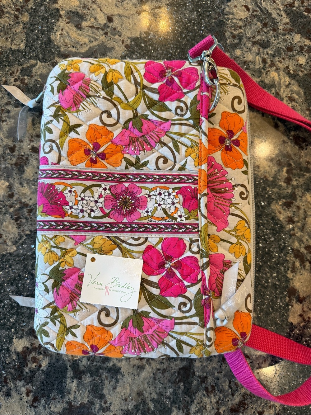 Vera Bradley Pink, Orange & Yellow Floral Quilted Crossbody